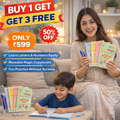 Magic Practice Copybook (4 BOOKS,1 PEN,1 GRIP,10 REFILL) – 50% OFF Today!!